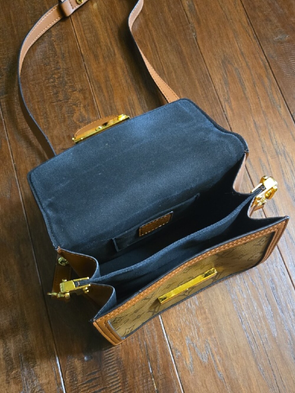 Brown Monogram Mini Dauphine Crossbody with Tan Adjustable Crossbody Strap *read - Picture 3 of 7